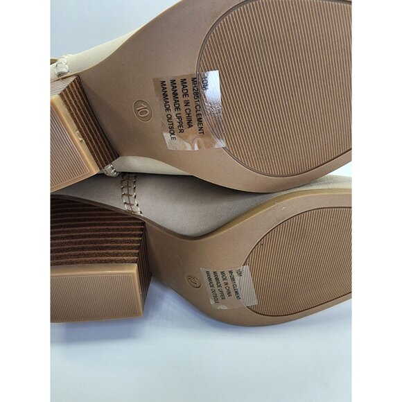 Mia Clement Womens Western Bootie Size 10M Tan Stacked Heel Rustic Slip-On - Picture 12 of 15